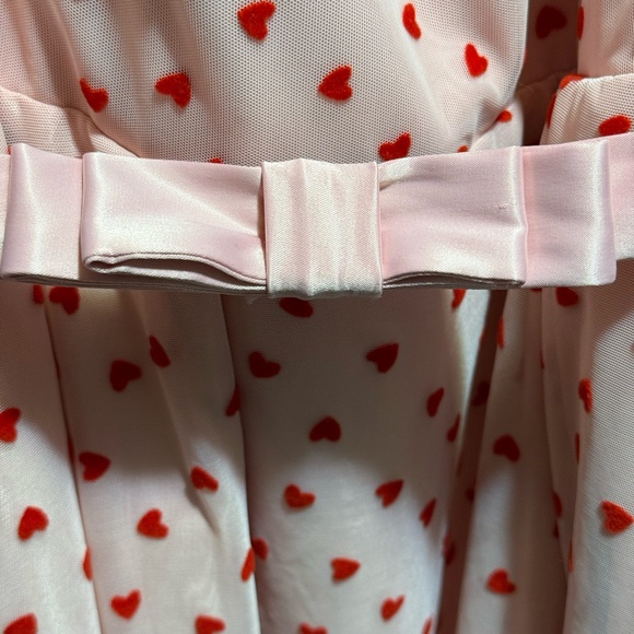 Unique Vintage Pink Heart Long Sleeve Dress - Picture 3 of 6